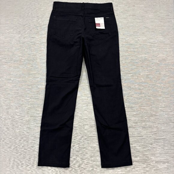 Calvin Klein Chino Pants Mens 32 x 32 Black Slim Fit Straight Flex Waist Cotton - Picture 3 of 13